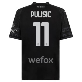 Camisolas AC Milan Christian Pulisic 11 4º Equipamento Preta 2023-24 Manga Curta